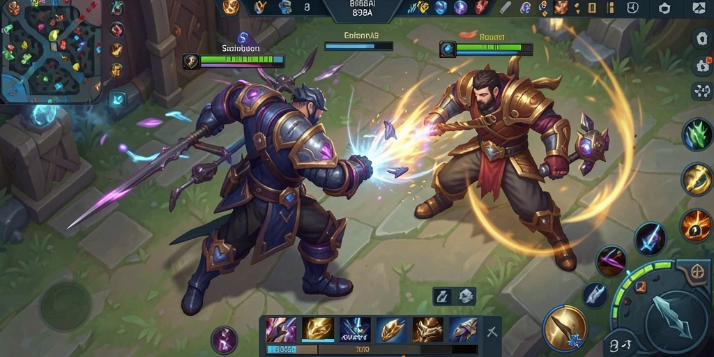 Screenshot gameplay <strong>898A</strong> menampilkan pertempuran seru antara tim di arena.