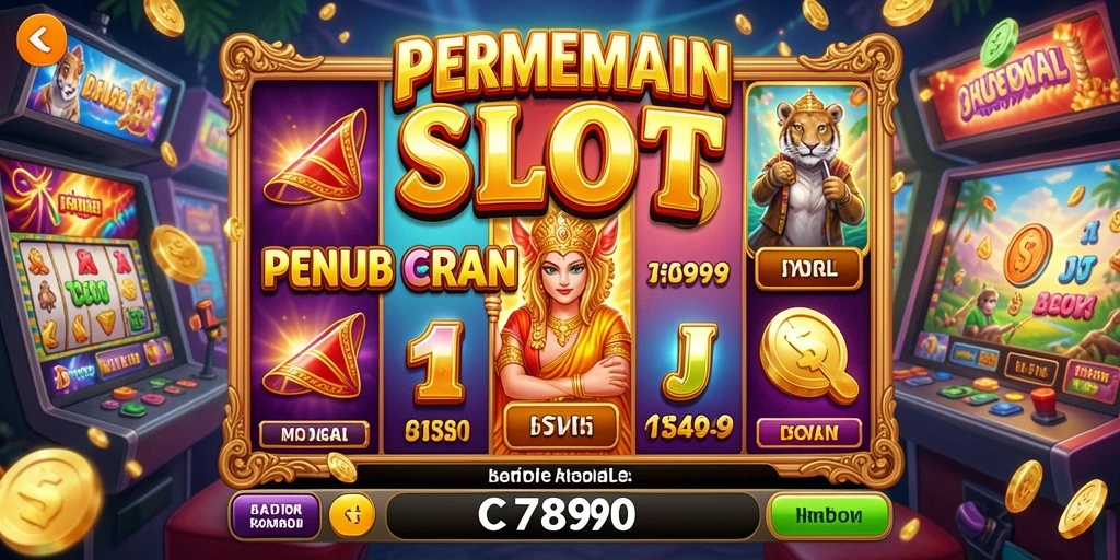 Screenshot gameplay menunjukkan putaran slot yang seru dan penuh warna.