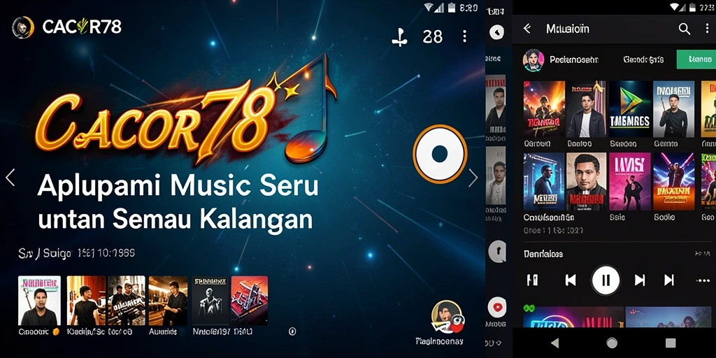 Tangkapan layar utama CACOR78 menunjukkan pengalaman bermain musik yang seru.