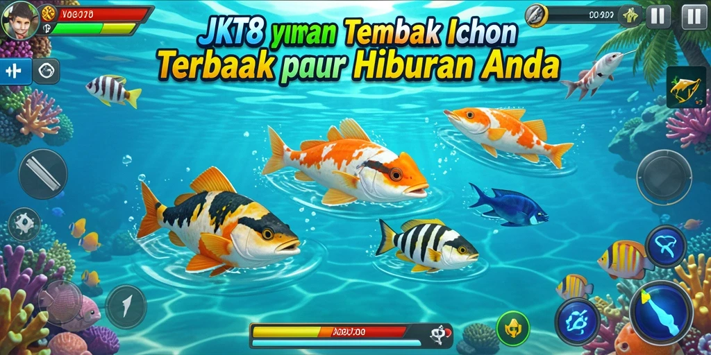 Tampilan gameplay seru JKT8 yang penuh warna.