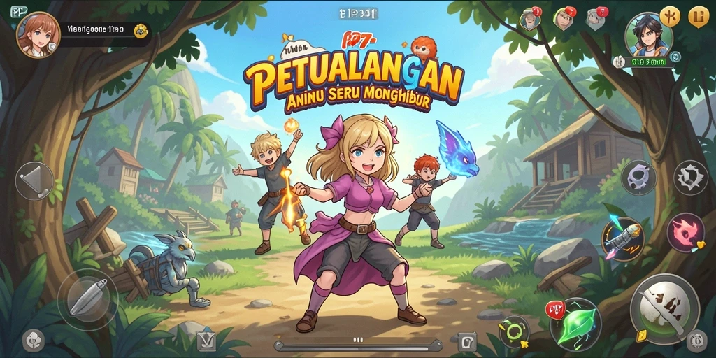 Screenshot PP7 menampilkan karakter Anime dalam pertempuran seru di dunia fantastis.